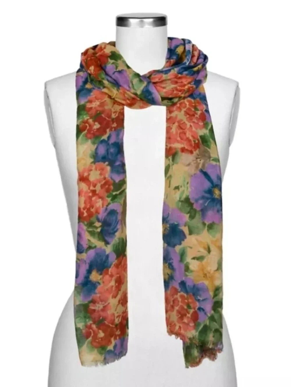 Patricia Nash Floral French Hydrangeas Print Scarf - NWT